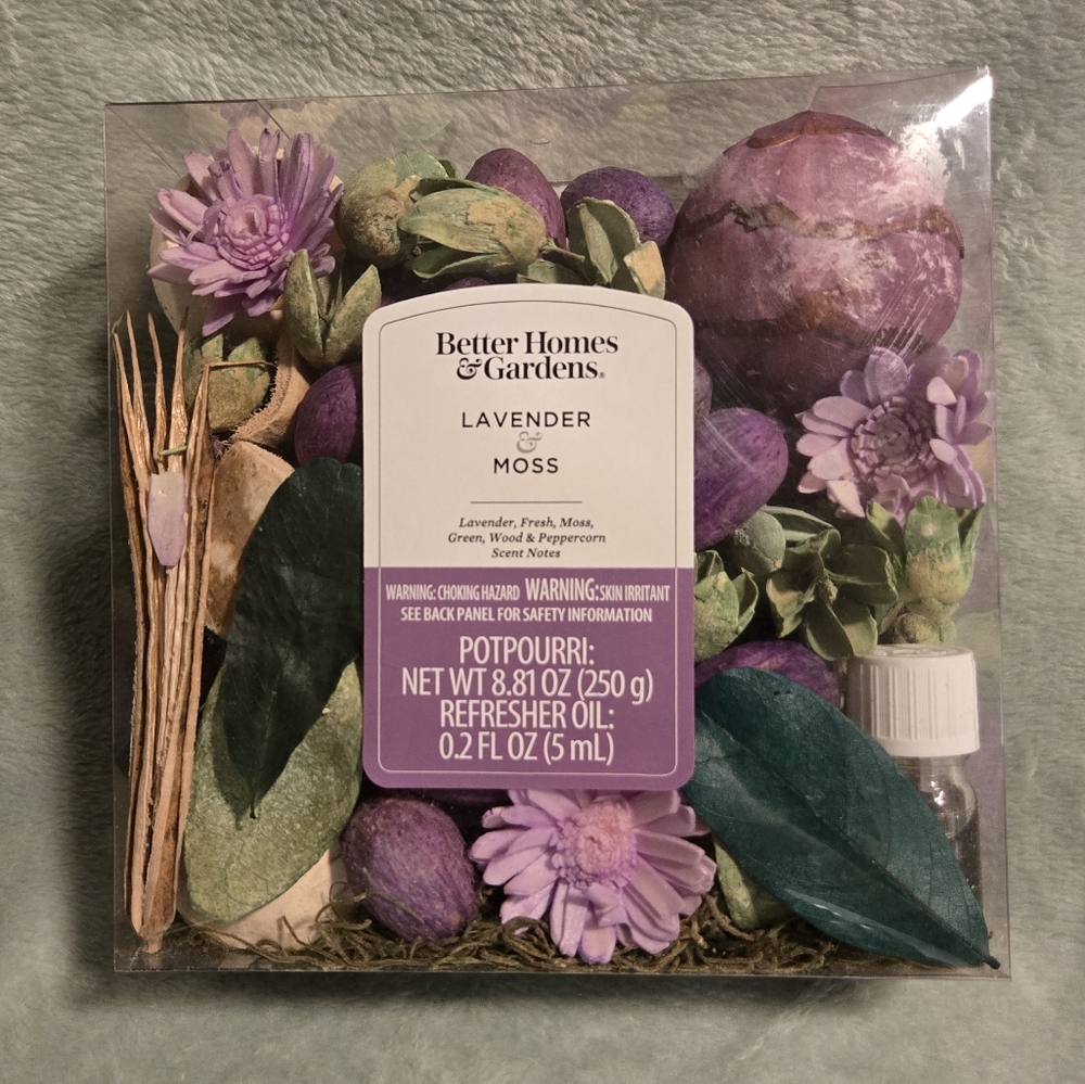 Potpourri Set ~ Lavender & Moss Scent w/ Oil Refresh Better Homes & Gardens